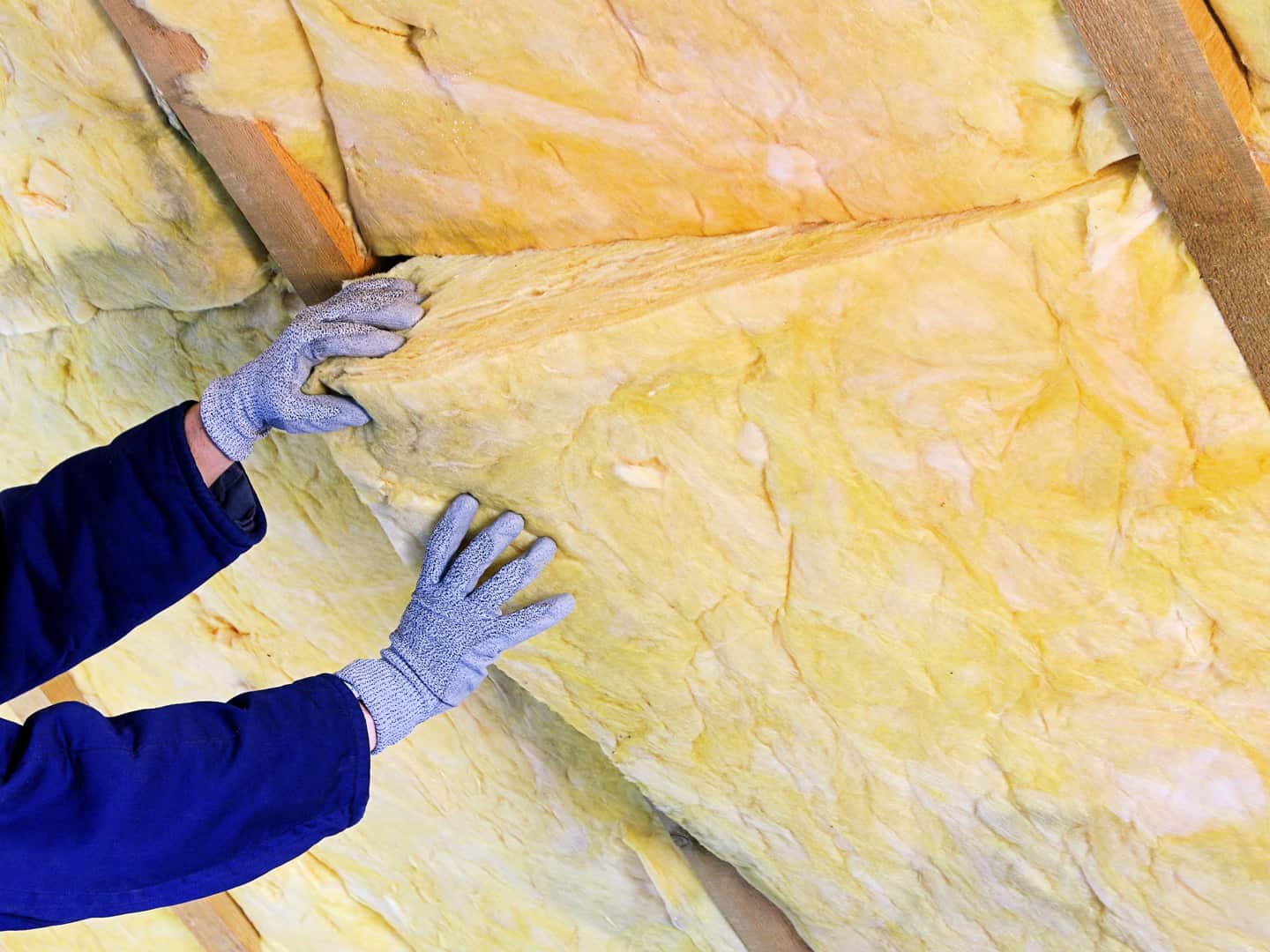 View of insulation in attic